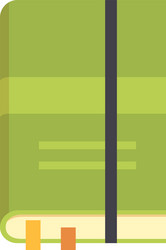 green notebook with bookmarks and elastic closure vector image