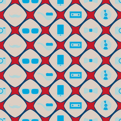 seamless background with different hipster objects vector image