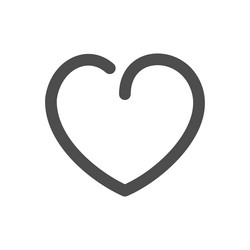 Simple line love rounded grey heart icon vector