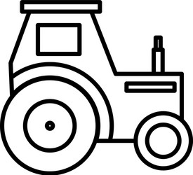 tractor line black icon vector