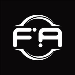 fa logo monogram with circle rounded slice shape vector image