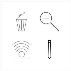 web simple linear icon setsimple outline icons vector image
