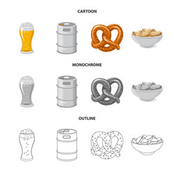 Isolated object of pub and bar sign set vector