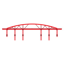 red bridge icon architecture side view isolated vector image