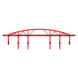 red bridge icon architecture side view isolated vector