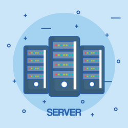 server data center storage connection vector