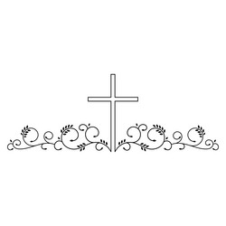 christian cross with simple pattern vector image