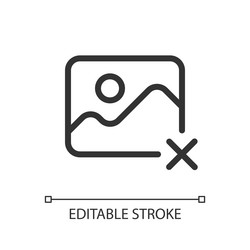delete photo pixel perfect linear ui icon vector image