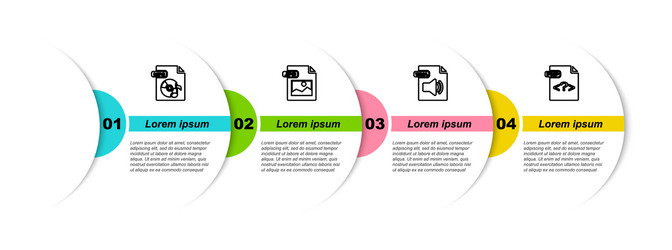 set line mp3 file document jpg wma and php vector image