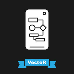 white algorithm icon isolated on black background vector image