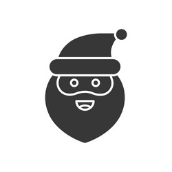 Cute santa claus emoticon solid design vector