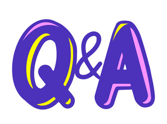 Q and a letters in cartoon style question vector