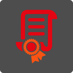 certified scroll file rounded square button vector image