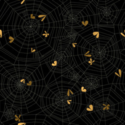 fly and moth trapped in spider net pattern vector image