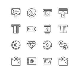 Set of finance related icons vector