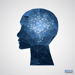 creative brain concept background with triangular vector image