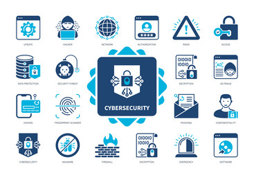 Cybersecurity Icon Set - Solid Icons vector image