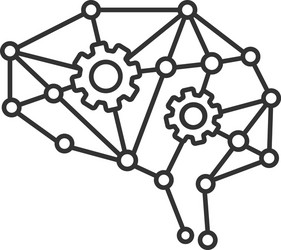 deep learning ai linear icon vector image