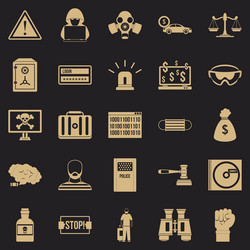 fault icons set simple style vector image