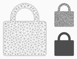 lock mesh wire frame model and triangle vector image
