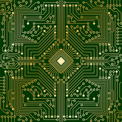 Microprocessor Circuit Board vector image