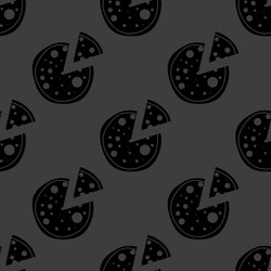 Pizza web icon flat design seamless gray pattern vector