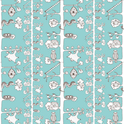sketch trees pattern with inhabitants vector image
