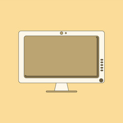 Flat icon on background computer monitor vector