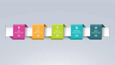 Infographic timeline template with 5 options Vector Image