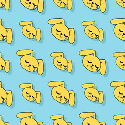sad crying rabbit seamless repeat pattern vector image