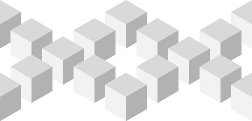 seamless 3d geometrical pattern of arranged cubes vector image