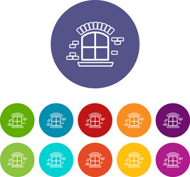 small window frame icons set color vector image
