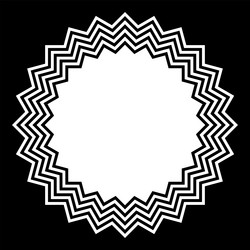 Zig zag lines pattern for round frame vector