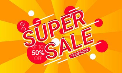 super sale online shop discount up to 50 off vector