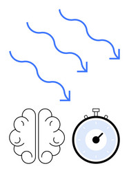 abstract elements representing brain function vector image
