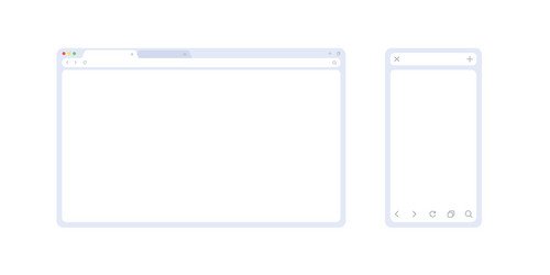 Browser Mockup Set - Light Theme vector image