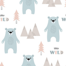 Seamless childish pattern with cute bear Vector Image
