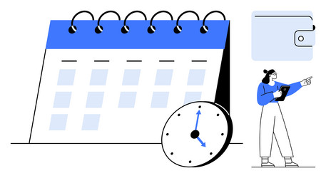 efficient scheduling and time management vector image