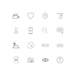 interface simple linear icons set outlined vector image