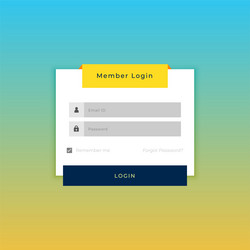 member login form template for web profile access vector image