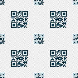 qr code icon sign seamless pattern with geometric vector image
