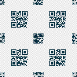 Qr code icon sign seamless pattern with geometric vector