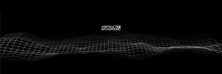 3d glowing abstract digital wave particles vector image