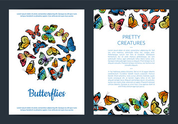 decorative butterflies card or flyer vector