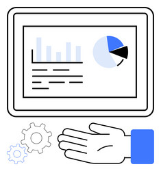digital dashboard with statistics and hand vector image