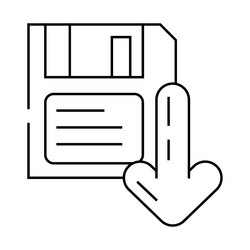 floppy disk saving loading data line icon vector image