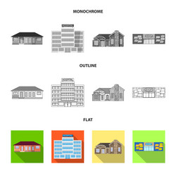 isolated object of building and front symbol vector image