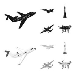 isolated object of plane and transport icon vector image
