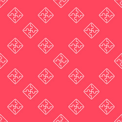 jigsaw puzzle simple outline seamless pattern vector image