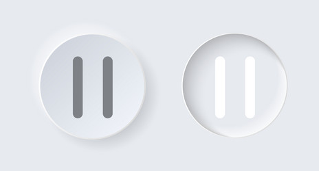 neumorphic round on and off button for interface vector image